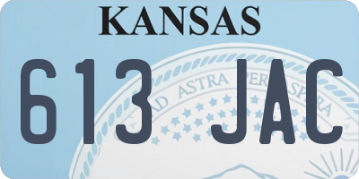 KS license plate 613JAC