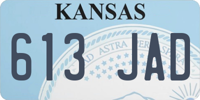 KS license plate 613JAD