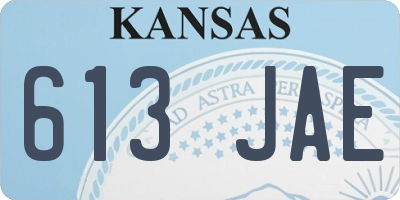 KS license plate 613JAE