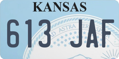 KS license plate 613JAF
