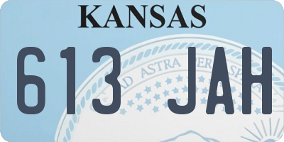 KS license plate 613JAH