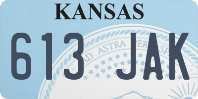 KS license plate 613JAK