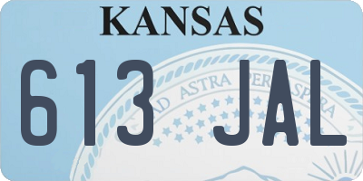 KS license plate 613JAL