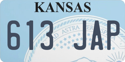 KS license plate 613JAP