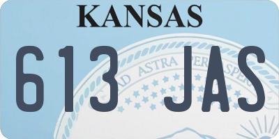 KS license plate 613JAS
