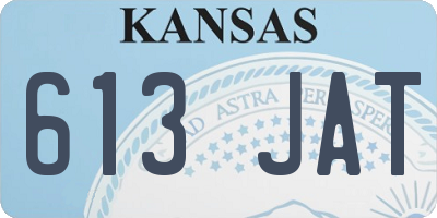KS license plate 613JAT