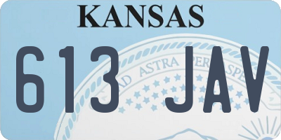 KS license plate 613JAV