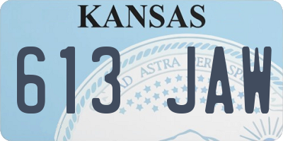 KS license plate 613JAW