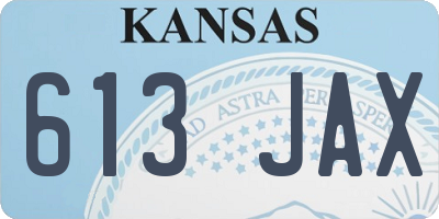 KS license plate 613JAX