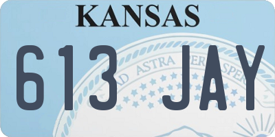 KS license plate 613JAY