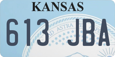KS license plate 613JBA