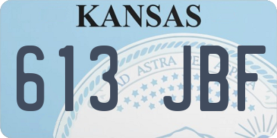 KS license plate 613JBF