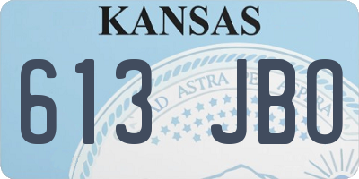 KS license plate 613JBO