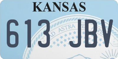 KS license plate 613JBV