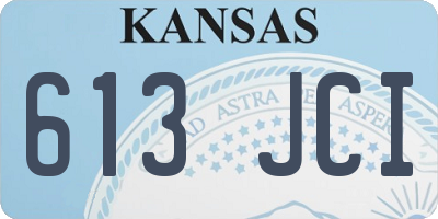 KS license plate 613JCI