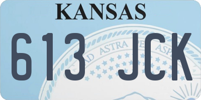 KS license plate 613JCK
