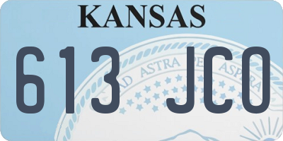 KS license plate 613JCO