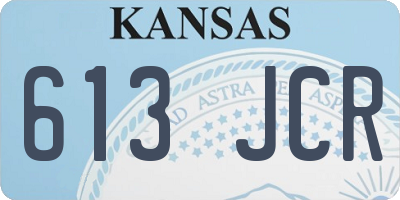 KS license plate 613JCR