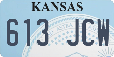 KS license plate 613JCW