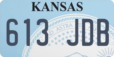 KS license plate 613JDB