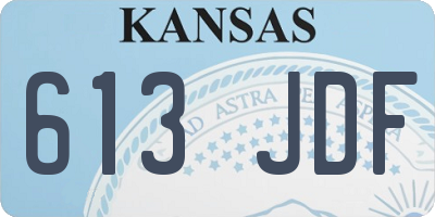 KS license plate 613JDF