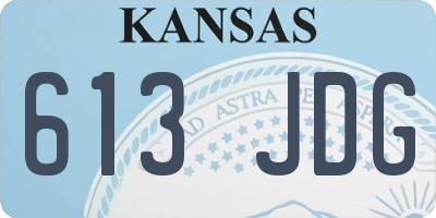 KS license plate 613JDG