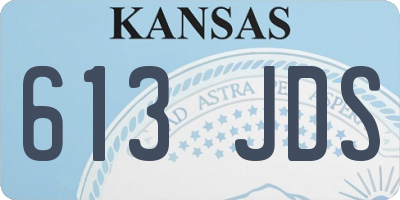 KS license plate 613JDS