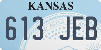 KS license plate 613JEB