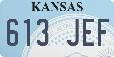 KS license plate 613JEF