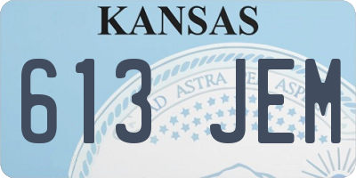 KS license plate 613JEM