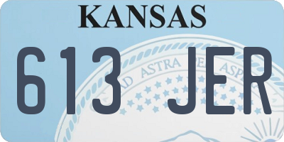 KS license plate 613JER