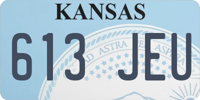 KS license plate 613JEU