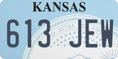 KS license plate 613JEW