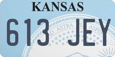 KS license plate 613JEY