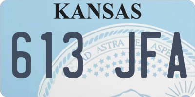 KS license plate 613JFA