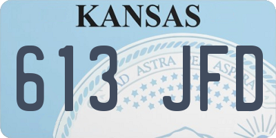 KS license plate 613JFD