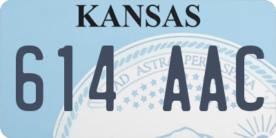 KS license plate 614AAC