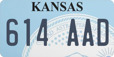KS license plate 614AAD
