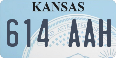 KS license plate 614AAH