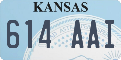 KS license plate 614AAI