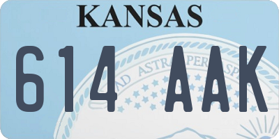 KS license plate 614AAK