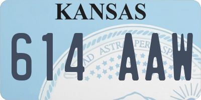 KS license plate 614AAW