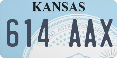 KS license plate 614AAX