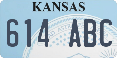 KS license plate 614ABC
