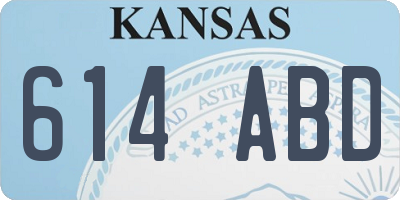 KS license plate 614ABD