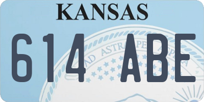 KS license plate 614ABE