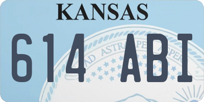 KS license plate 614ABI