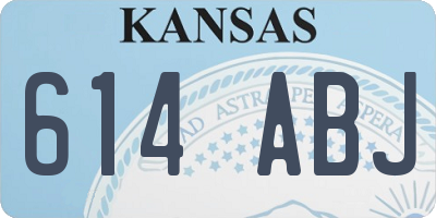 KS license plate 614ABJ