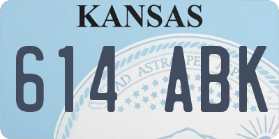 KS license plate 614ABK