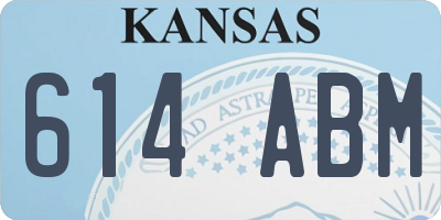 KS license plate 614ABM
